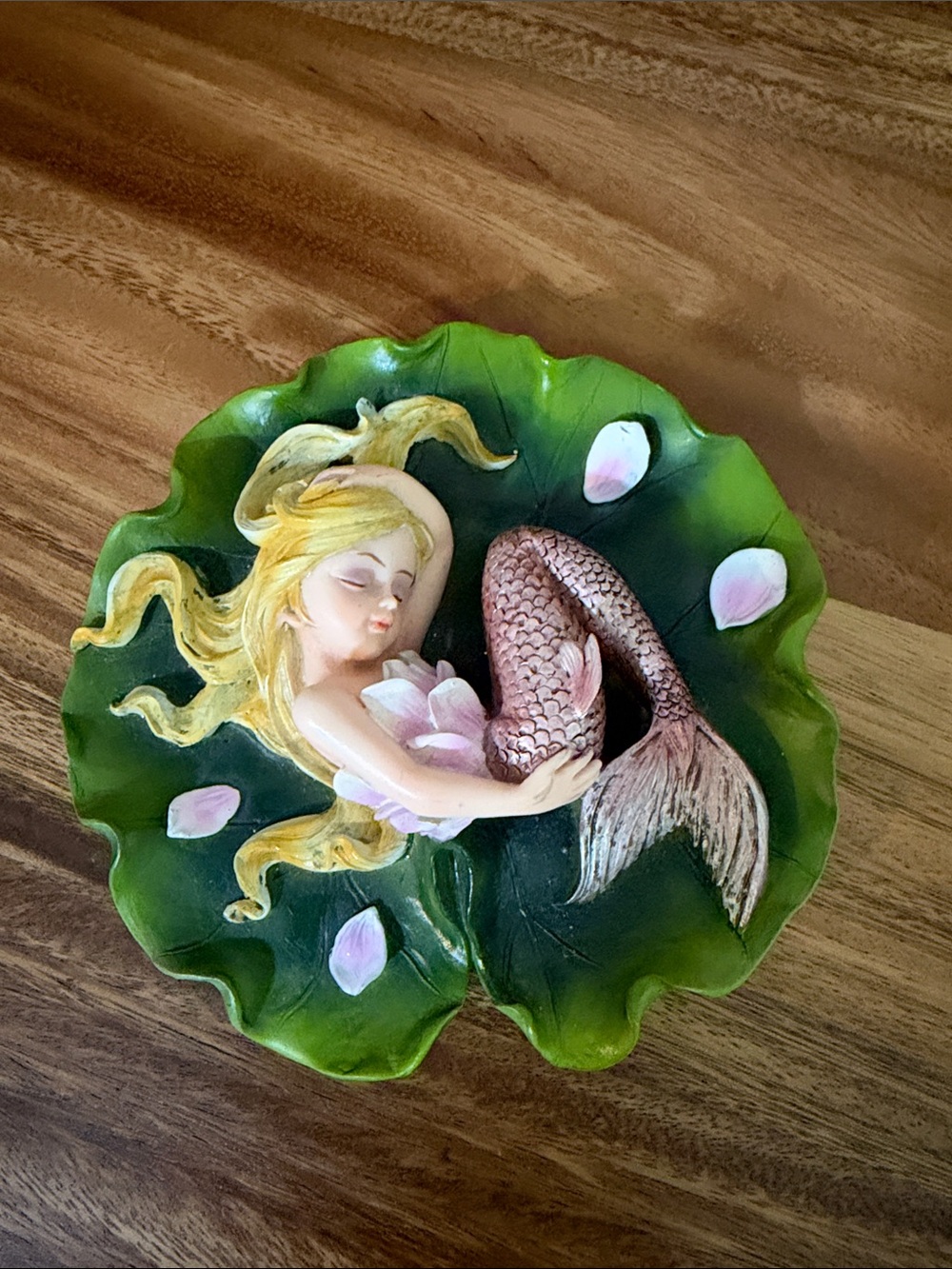 Mermaid on lotus flower figurine- Decorative Home Art